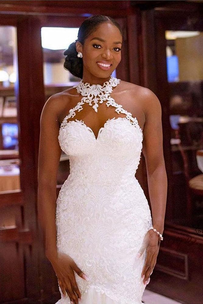 Amazon.com: BONOYUER Wedding Dresses for Bride Ivory Lace